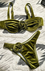 Green 3D Flower Bikini