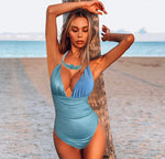 Luxury Blue Topaz Rhinestones Bathing Suit (Runway Summer 2024)